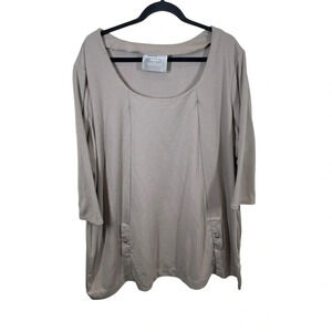 The Ponte Collection Avenue women’s beige tunic top plus size 30/32 neutral